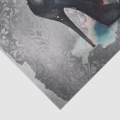 Gothic Vogue Grunge | Blauwgroen Splash Stiletto H Tissuepapier (Detail)