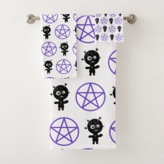 Gothic Voodoo Doll en Pentagram Bad Handdoek