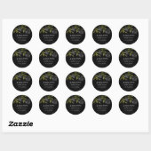 Gothic Vrijgezellenfeest Black Rozen Ronde Sticker (Vel)