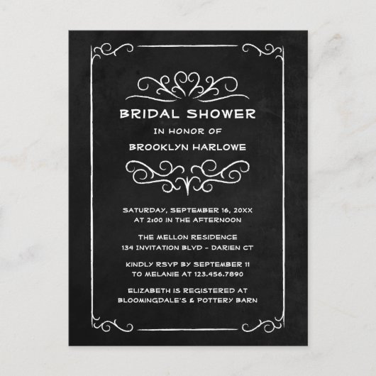  Gothic Vrijgezellenfeest zwart karton Uitnodiging Briefkaart (Voorkant)