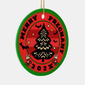 Gothic Vrolijk & Zwanger Kerst Keramisch Ornament (Rechts)