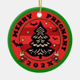 Gothic Vrolijk & Zwanger Kerst Keramisch Ornament