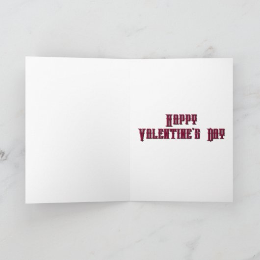 Gothic Vrouw Roze en Zwarte Valentijn Kaart (Binnen)