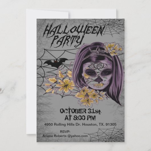 Gothic Vrouw Zombie Enge Volwassene Halloween Invi Kaart (Voorkant)