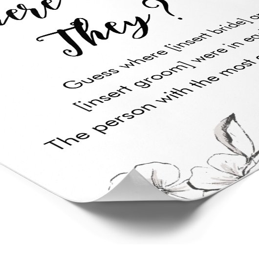 Gothic Waar waren ze Foto Bruiloftsspel Poster (Hoek)