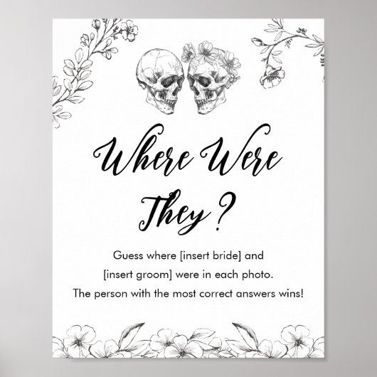 Gothic Waar waren ze Foto Bruiloftsspel Poster (Voorkant)