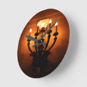 Gothic Wall Sconce  Ronde Klok (Hoek)