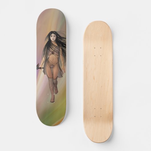 Gothic Warrior women art Skateboards (Voorkant)