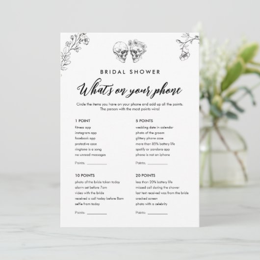 Gothic Wat is er op uw telefoon bruids spel Kaart (Staand voorkant)