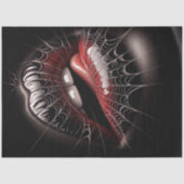 Gothic Webbed Bitten Lips Art Decoupage Tissuepapier (Voorkant)