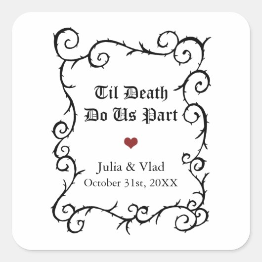 Gothic Weddenschap voor  gothische stijl Gift Vierkante Sticker (Voorkant)
