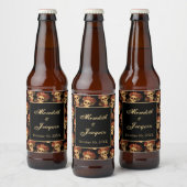 Gothic Weddenschappen Black Red Rose Custom Bier Etiket (Flessen)