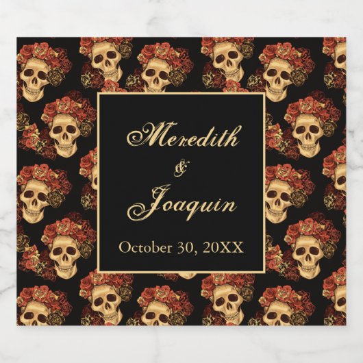 Gothic Weddenschappen Black Red Rose Custom Bier Etiket (Enkel label)