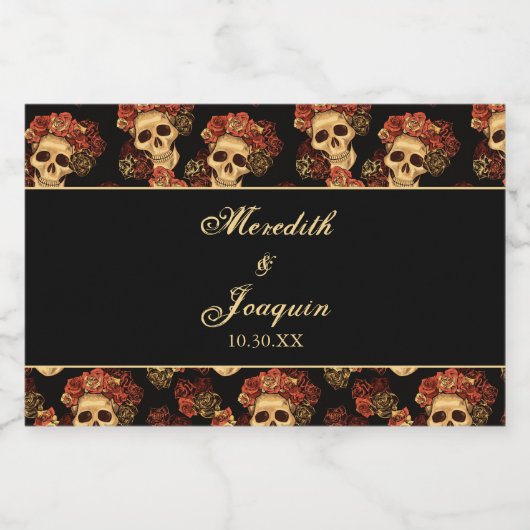 Gothic Weddenschappen Black Red Rose Custom Likeurfles Etiket (Enkel label)