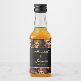 Gothic Weddenschappen Black Red Rose Custom Likeurfles Etiket