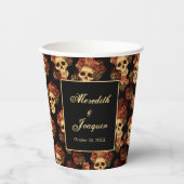 Gothic Weddenschappen Black Red Rose Custom Papieren Bekers (Voorkant)