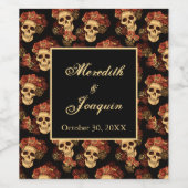 Gothic Weddenschappen Black Red Rose Custom Wijn Etiket (Enkel label)