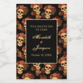 Gothic Weddenschappen Black Red Rose Custom Wijn Etiket (Enkel label)