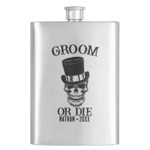 Gothic Wedding Bachelor Party Groom Custom Skull Flacon