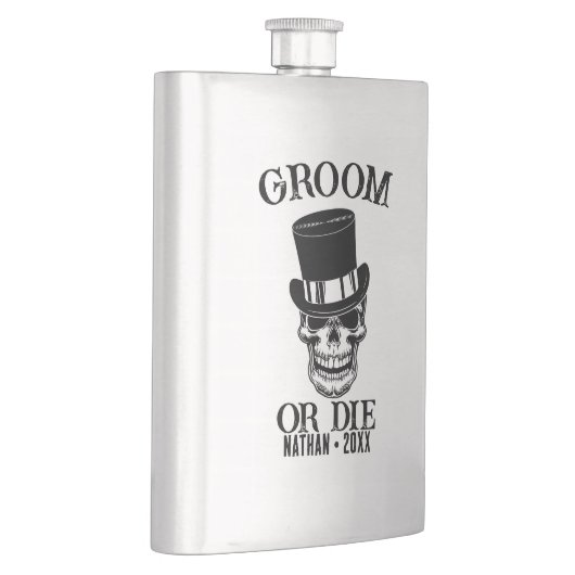 Gothic Wedding Bachelor Party Groom Custom Skull Flacon (Rechts)