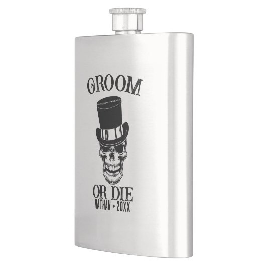 Gothic Wedding Bachelor Party Groom Custom Skull Flacon (Links)