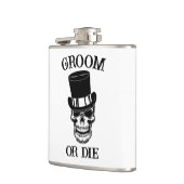 Gothic Wedding Bachelor Party Groom Custom Skull Heupfles (Links)