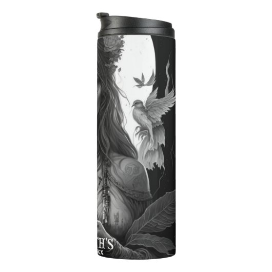 Gothic Wedding Bachelorette Party Gepersonaliseerd Thermosbeker (Geroteerd rechts)