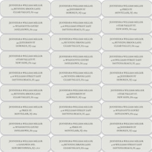 Gothic Wedding Black op Ecru Guest Address Sticker