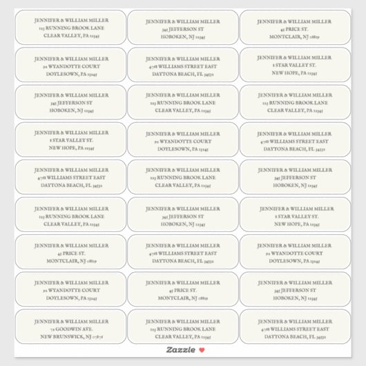 Gothic Wedding Black op Ecru Guest Address Sticker (Vel)