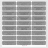 Gothic Wedding Black op Grey Guest Address Sticker (Vel)