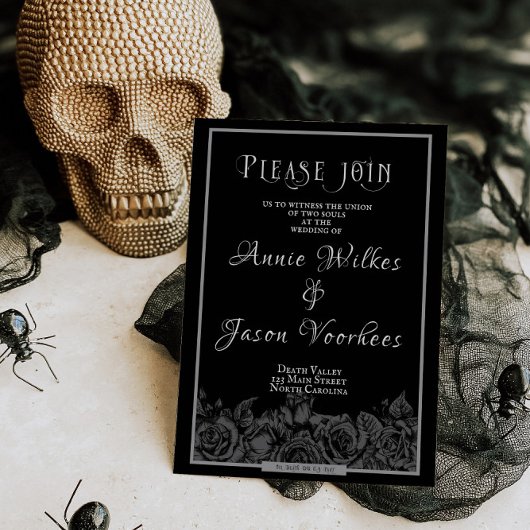 Gothic Wedding Black Roos Til Death Do ons Part In Kaart