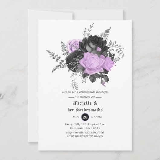Gothic Wedding Bridesmaids Luncheon Kaart (Voorkant)
