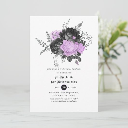 Gothic Wedding Bridesmaids Luncheon Kaart (Staand voorkant)