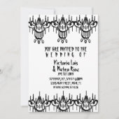 Gothic Wedding Chandelier Black White Kaart (Voorkant)