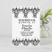 Gothic Wedding Chandelier Black White Kaart (Staand voorkant)