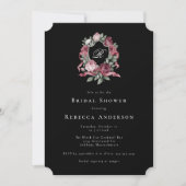 Gothic Wedding Crest Rozen Skull Vrijgezellenfeest Kaart (Voorkant)