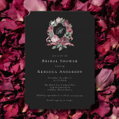 Gothic Wedding Crest Rozen Skull Vrijgezellenfeest Kaart