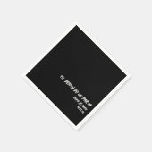 Gothic Wedding Custom Name Black Cocktail Napkin Servet (Hoek)