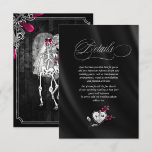 Gothic Wedding Details Burgundy ID866 Informatiekaartje