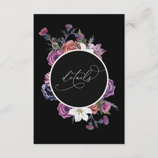 Gothic Wedding Details Enclosure Info Kaart N100 (Voorkant)