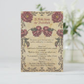 Gothic Wedding Enclosure Card with Aged Paper Informatiekaartje (Staand voorkant)