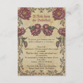Gothic Wedding Enclosure Card with Aged Paper Informatiekaartje