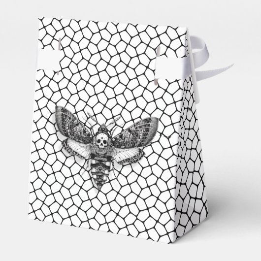 Gothic Wedding Favoriet Box – Moth & Lace Zwart &  Bedankdoosjes (Achterkant)