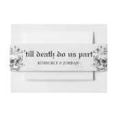 Gothic Wedding Floral Skulls tot de dood ons deel  Uitnodigingen Wikkel (Voorkant Voorbeeld)