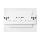 Gothic Wedding Invitation Belly Band – Elegant Bla Uitnodigingen Wikkel (Voorkant Voorbeeld)
