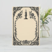 Gothic Wedding Invitation – Candle Design (AI-Gen) Kaart (Staand voorkant)