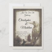 Gothic Wedding Invitation Crow Witch Gothic Bridal Kaart (Voorkant)