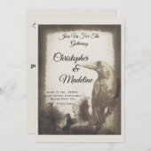 Gothic Wedding Invitation Crow Witch Gothic Bridal Kaart (Voorkant / Achterkant)