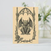 Gothic Wedding Invitation – Gargoyle (AI-Gen) Kaart (Staand voorkant)