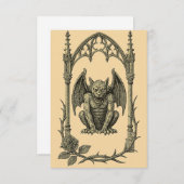 Gothic Wedding Invitation – Gargoyle (AI-Gen) Kaart (Voorkant / Achterkant)